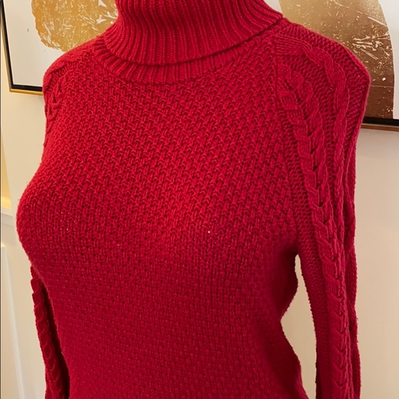 Lauren by Ralph Lauren Red Turtle Neck Sweater - Picture 3 of 5